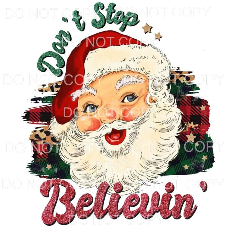 Don’t Stop Believin Red Green Plaid Leopard #1770 