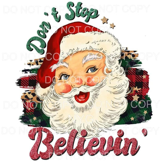 Don’t Stop Believin Red Green Plaid Leopard #1770 