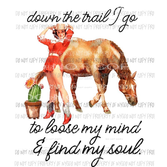 down the trail i go sublimation transfers Heat Transfer