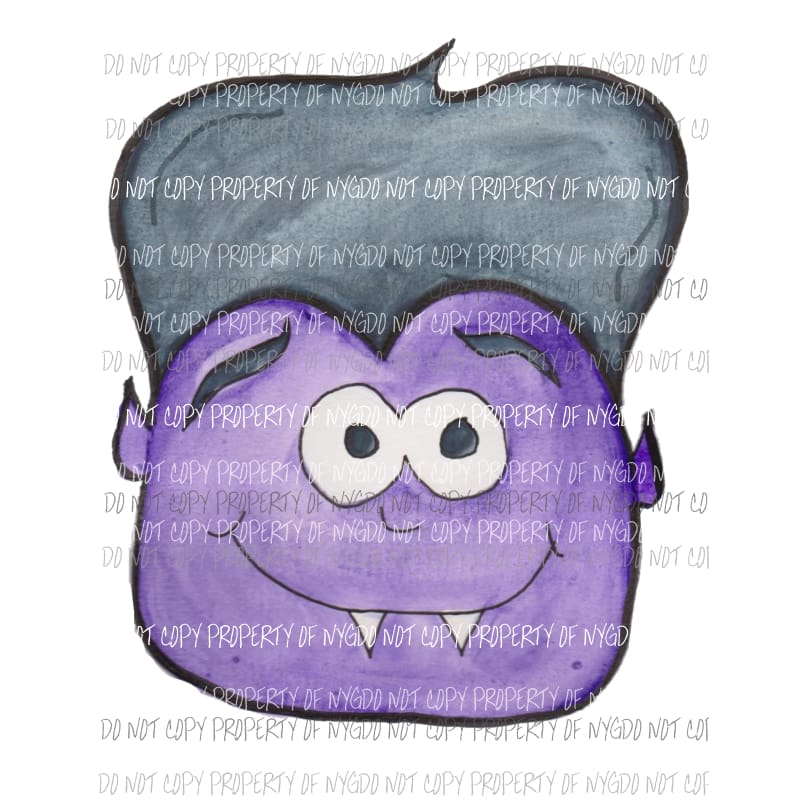 Dracula child purple face Sublimation transfers Heat Transfer