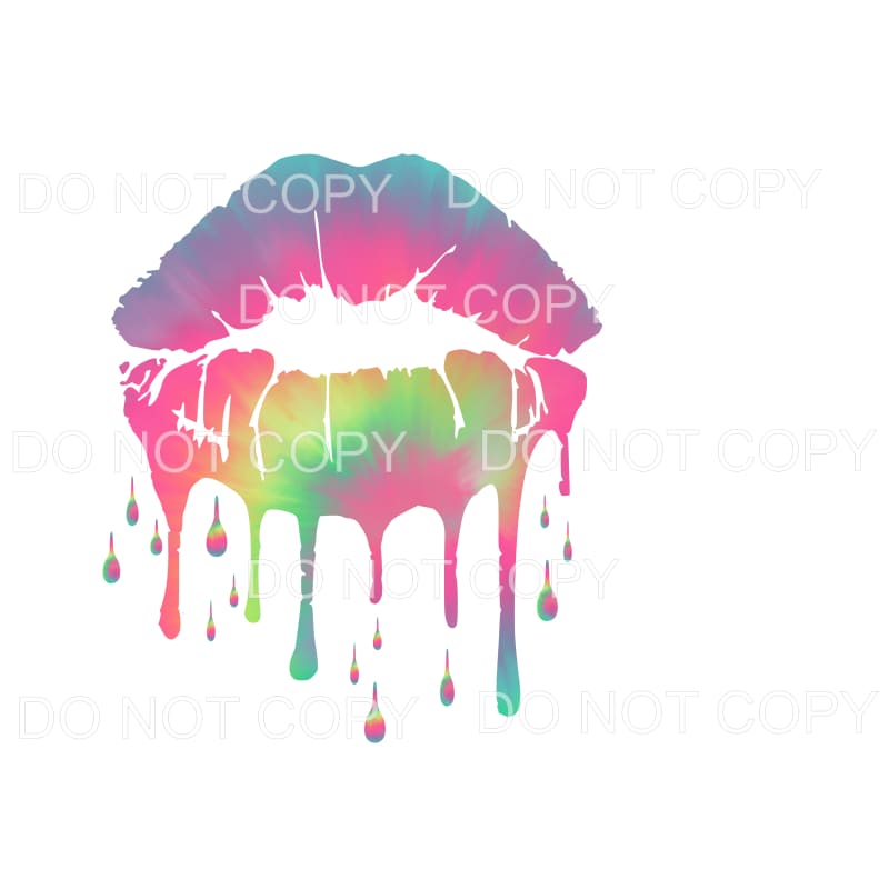Dripping Lips Tie Dye # 1 Sublimation transfers - Heat 