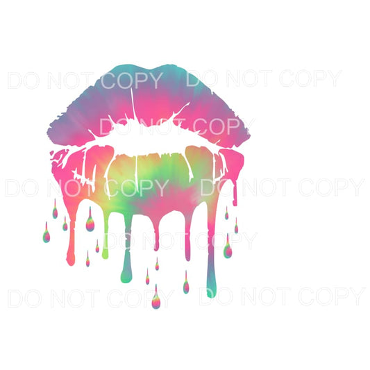 Dripping Lips Tie Dye # 1 Sublimation transfers - Heat 