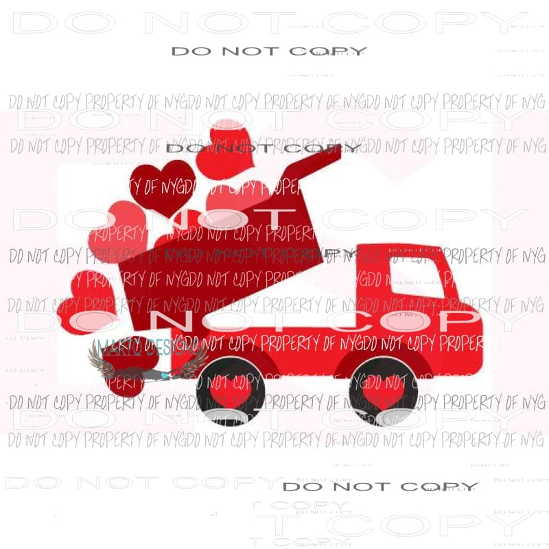 Dump truck 1 Sublimation transfers Love valentines day heart Heat Transfer