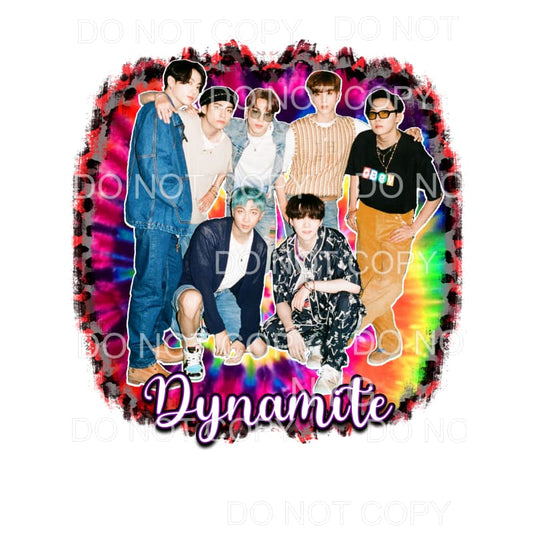 Dynamite BTS Pop Music Group Tie Dye Leopard Sublimation 