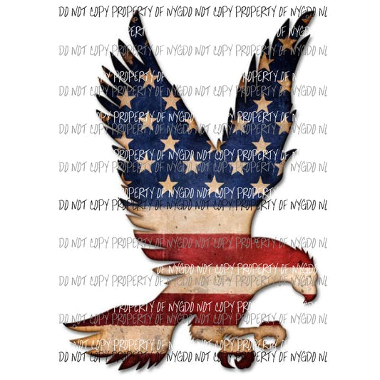 Eagle American Flag Sublimation transfers Heat Transfer