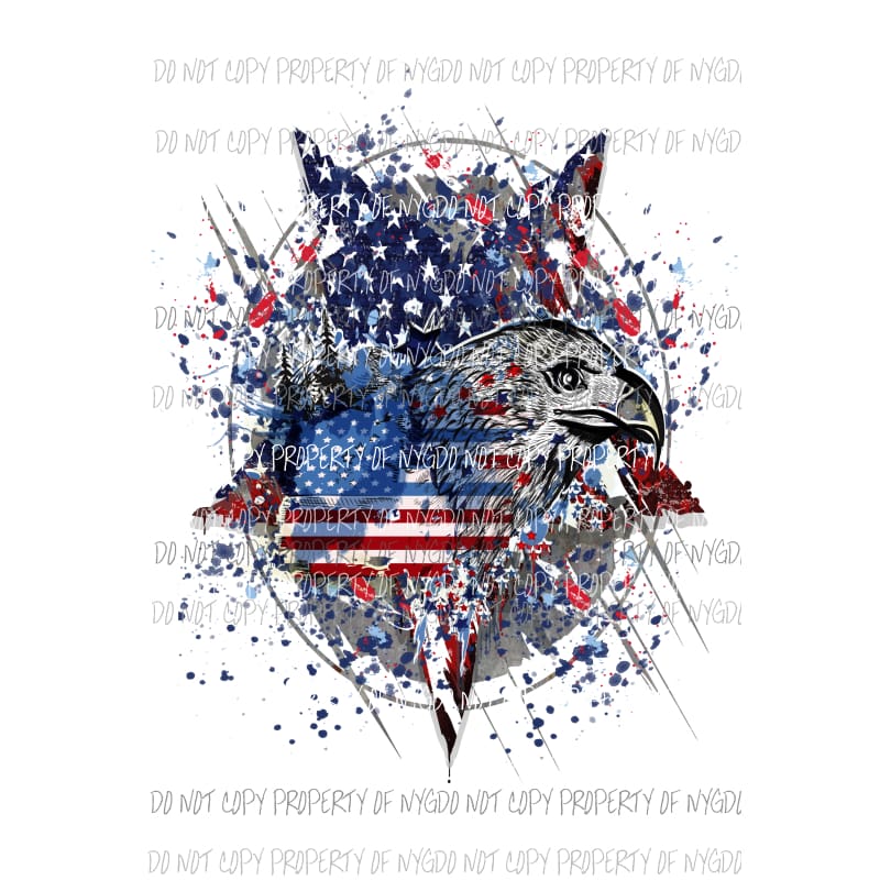 Eagle Star #2 american USA Sublimation transfers Heat Transfer