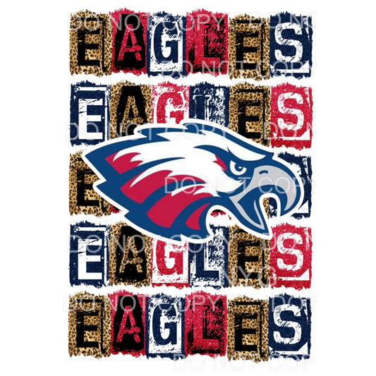 EAGLES BLOCK RED AND NAVY # 491 Sublimation transfers - Heat