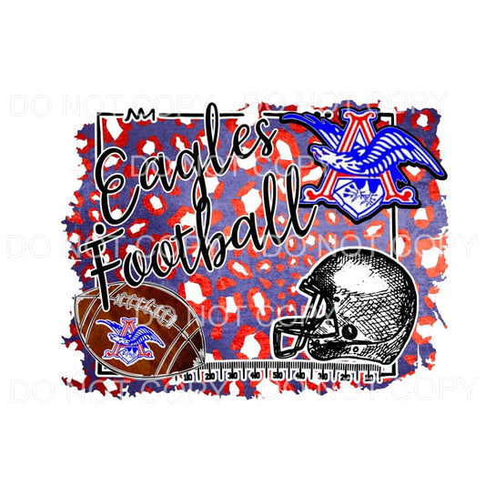 Eagles football Red and Blue Leopard Sublimation transfers -