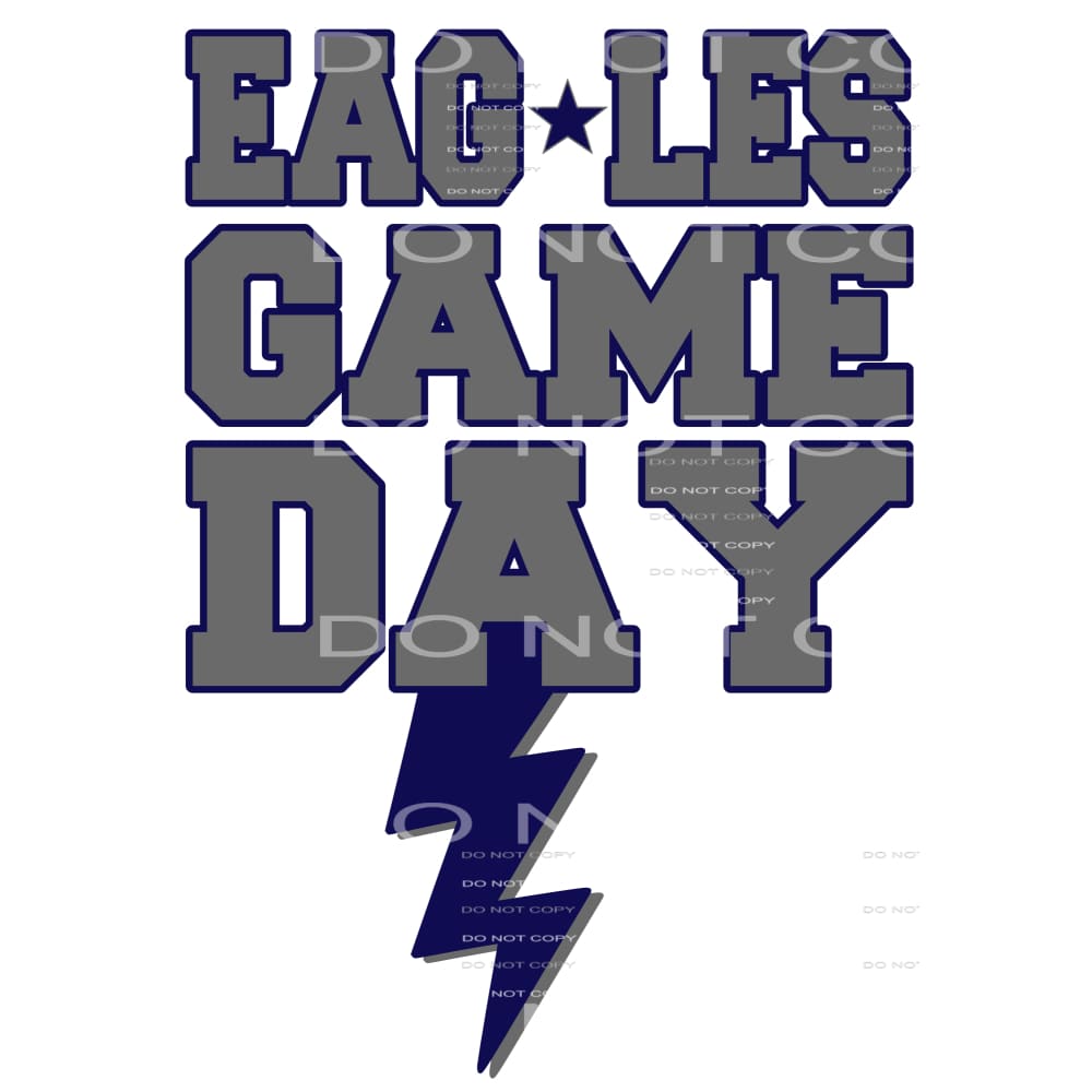eagles game day bolt navy # 8089 Sublimation transfers -