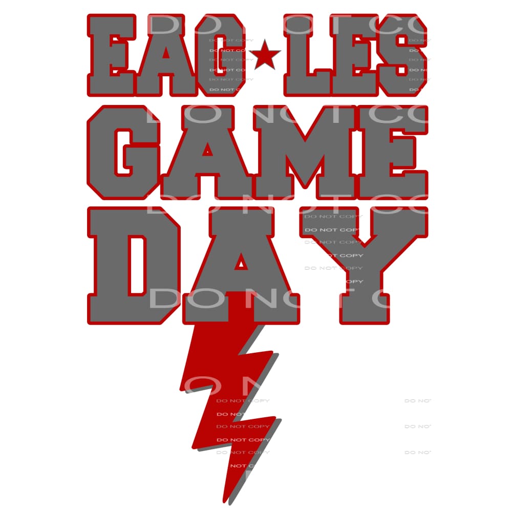 eagles game day bolt red # 8090 Sublimation transfers - Heat
