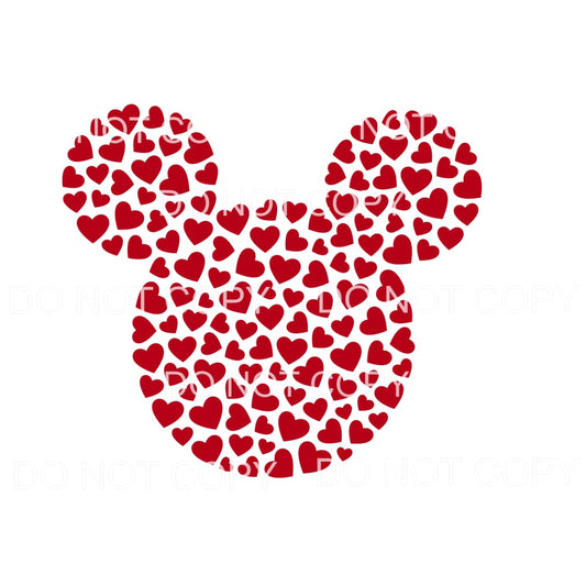 Ears Red Hearts # 9990 Sublimation transfers - Heat Transfer