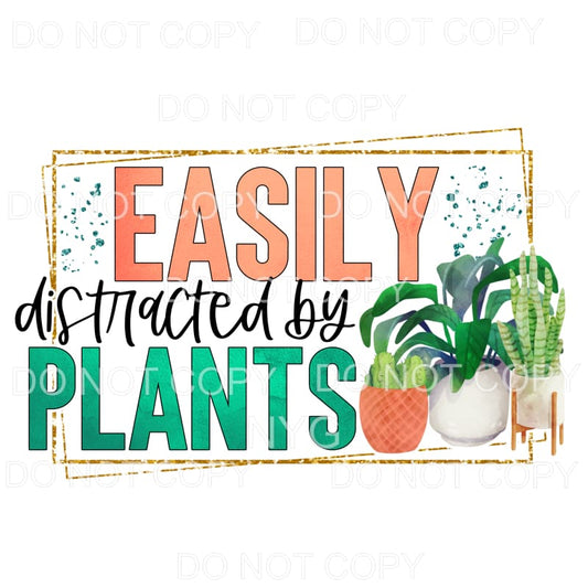 Easily Distracted By Plants Gold Glitter Double Frame #1306 