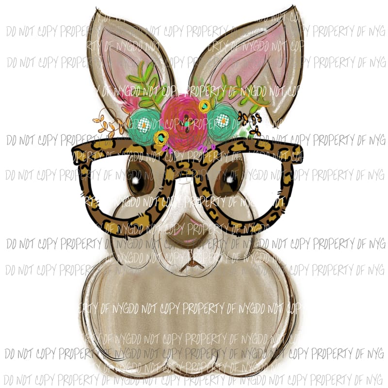 Easter bunny glasses 2 Sublimation transfers Heat Transfer