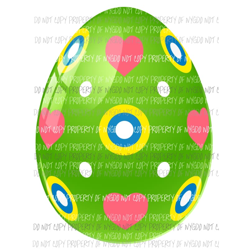 Easter Egg Green Sublimation transfers Heat Transfer