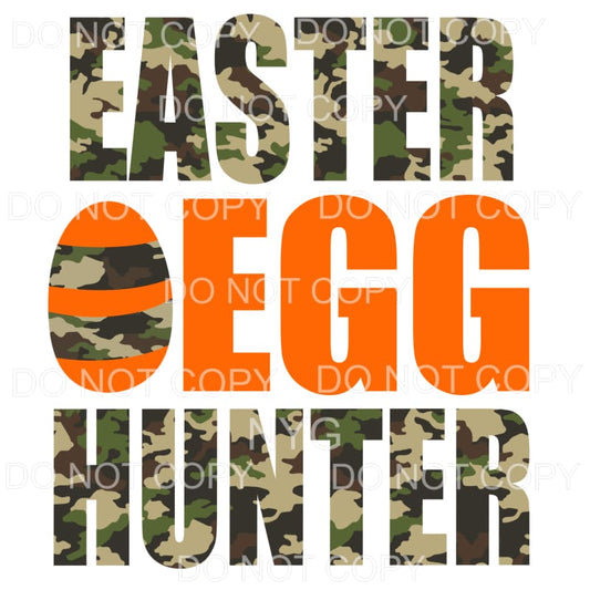 Easter Egg Hunter Orange Camo Sublimation transfers - Heat 