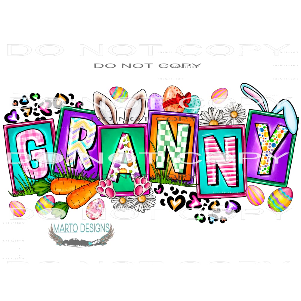 Easter Granny #9879 Sublimation transfers - Heat Transfer