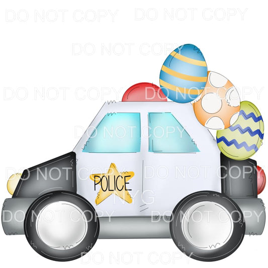 Easter Police Car Sublimation transfers - Heat Transfer