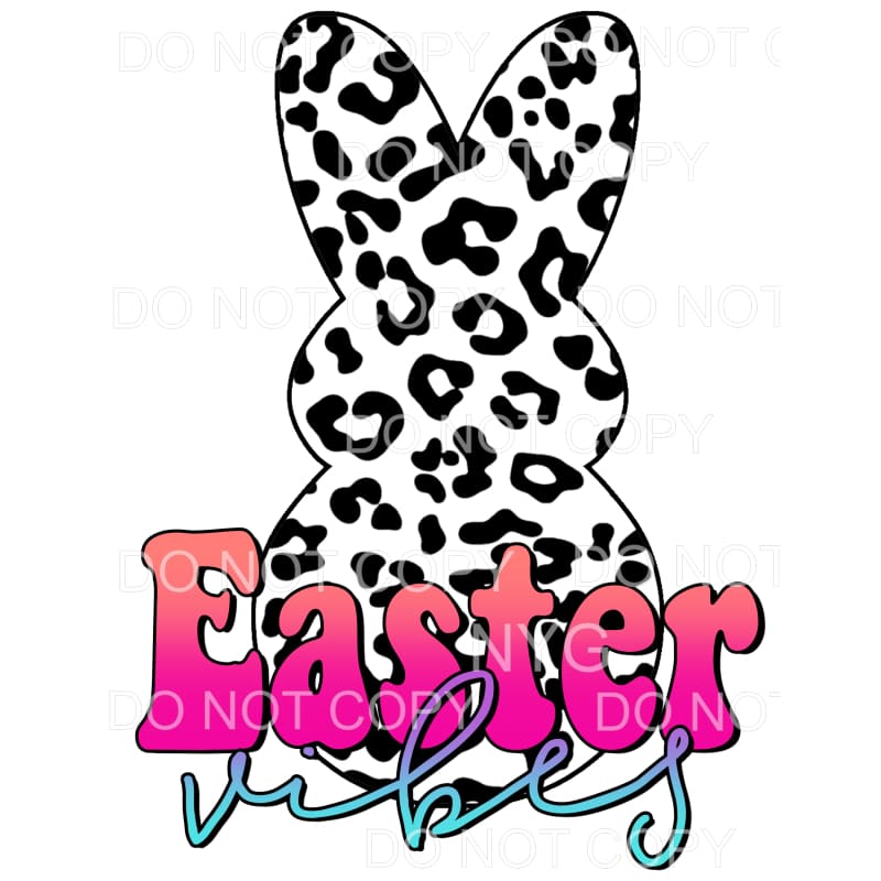 Easter Vibes Leopard Peeps Bunny Sublimation transfers - 