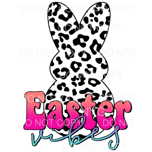 Easter Vibes Leopard Peeps Bunny Sublimation transfers - 