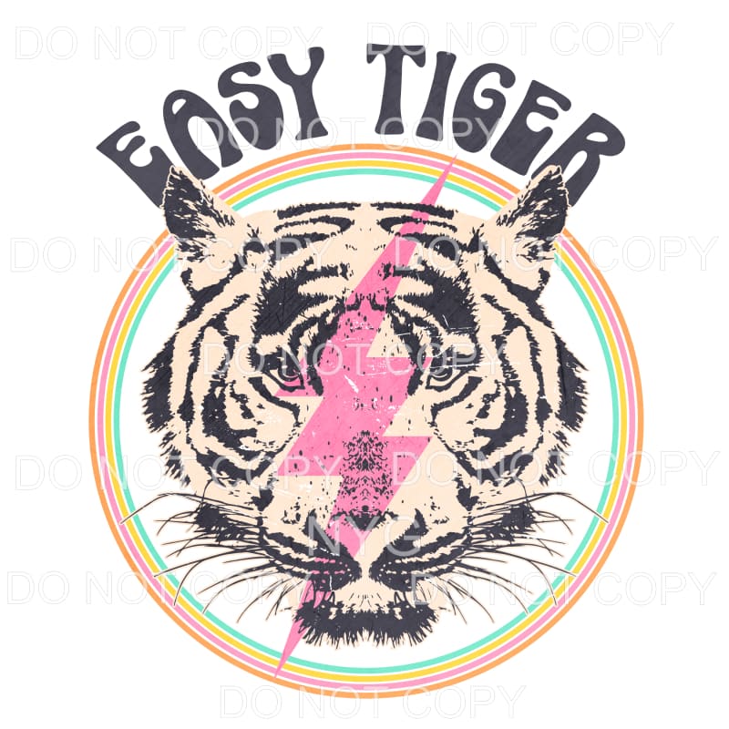 Easy Tiger Pink Lightning Bolt Sublimation transfers - Heat 