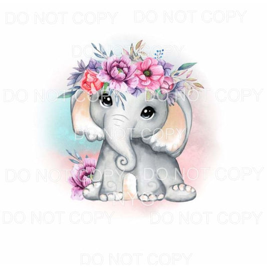 Elephant Floral #1 Sublimation transfers - Heat Transfer