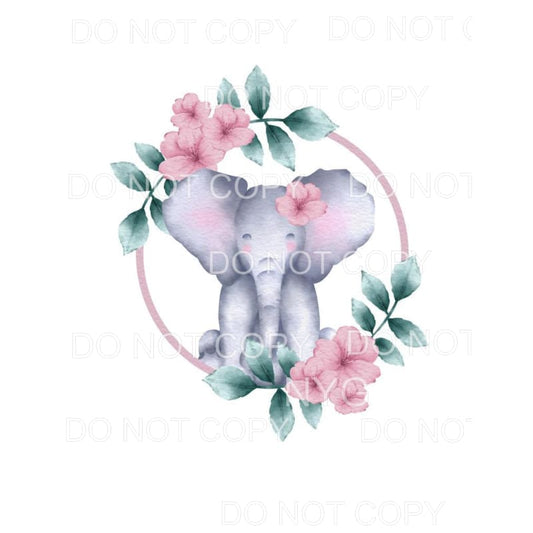 Elephant Floral #2 Sublimation transfers - Heat Transfer