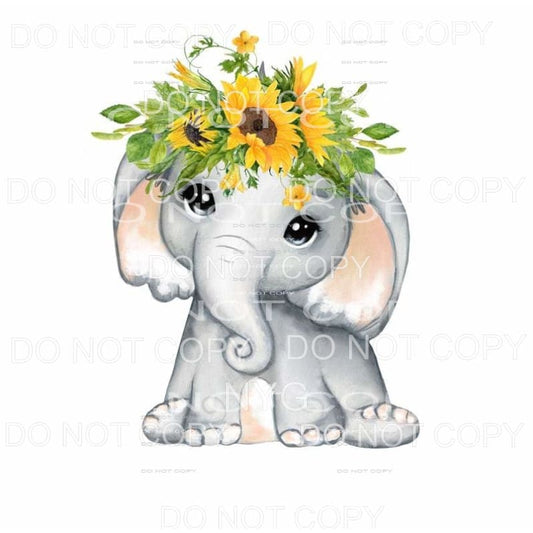 Elephant Floral #3 Sublimation transfers - Heat Transfer