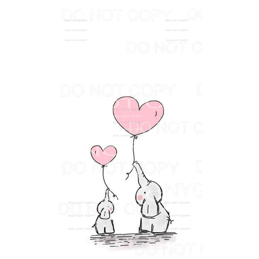 Elephants Holding Pink Balloons Sublimation transfers - Heat