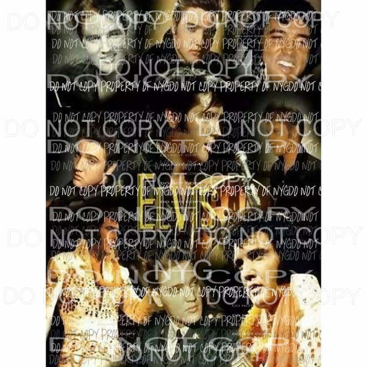 Elvis Presley music collage # 1 Sublimation transfers Heat Transfer