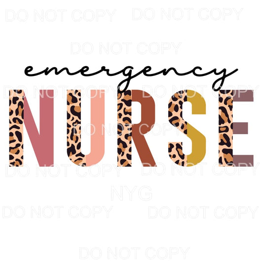 Emergency Nurse Half Leopard Neutral Sublimation transfers -