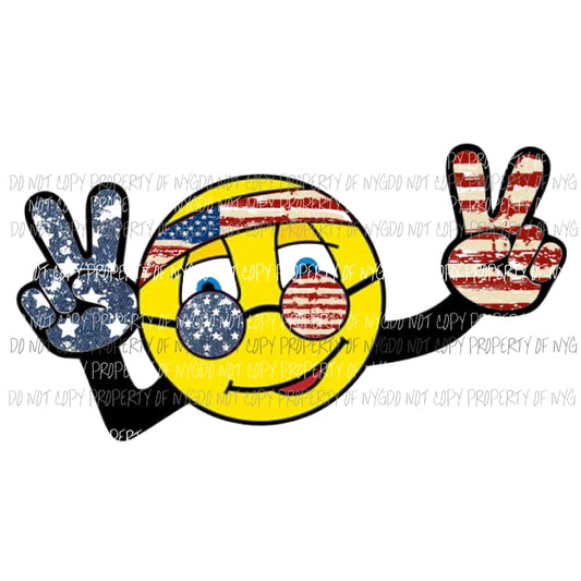 Emoji Flag peace Sublimation transfers USA America Heat Transfer