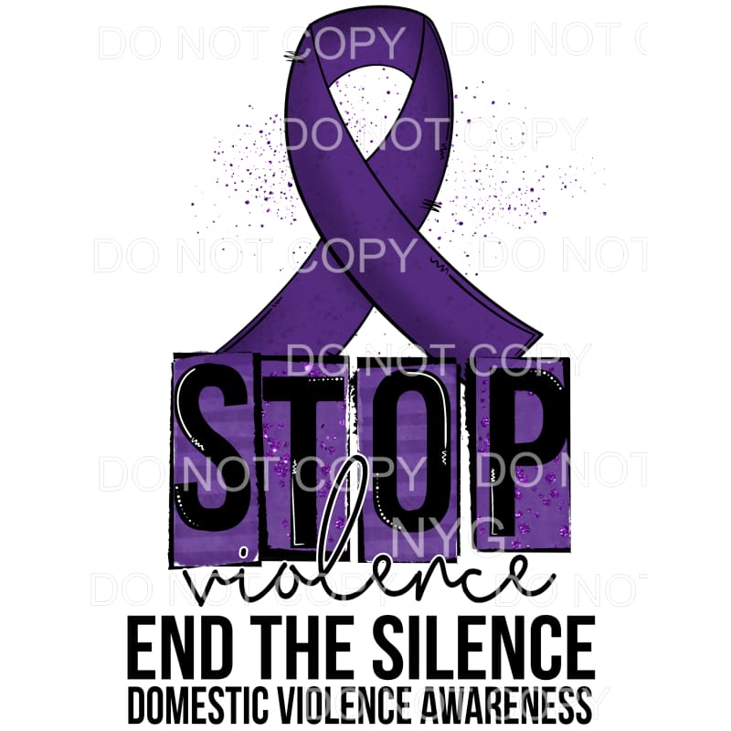 End The Silence Domestic Violence Awareness Purple Ribbon 