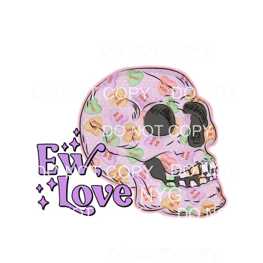 Eww Love Purple Sweetheart Candy Skull Valentines Day #2256 