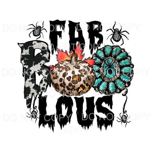 Fab Boo Lous Leopard Pumpkin Cow Print Turquoise Spiders 
