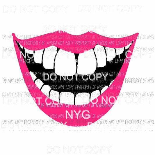 Face mask Lips # 4 and when you open you see teeth Sublimation transfers Heat Transfer