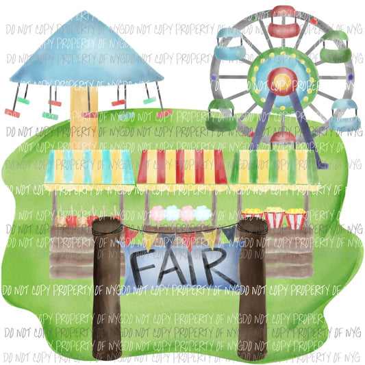 Fair Scene Watercolor Sublimation transfers Heat Transfer