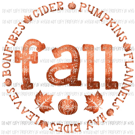 Fall bonfires cider hay rides etc 2 orange Sublimation transfers Heat Transfer