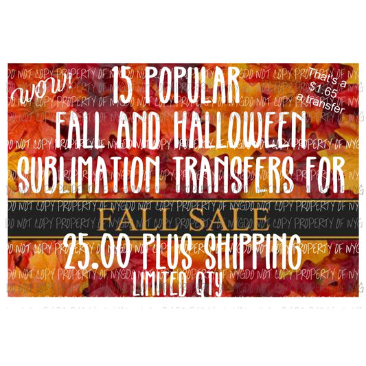 FALL BUNDLE Sublimation transfers Heat Transfer
