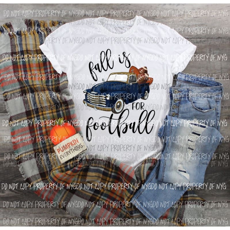 Fall is for Football Truck NAVY Blue Sublimation transfers Heat Transfer