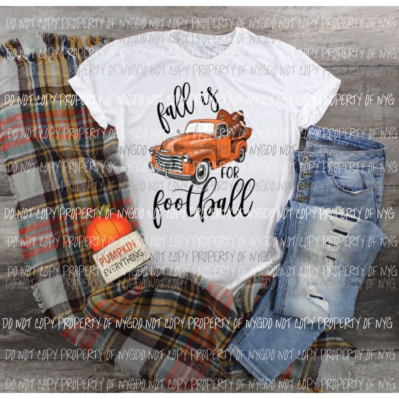 Fall is for Football Truck Orange Sublimation transfers Heat Transfer