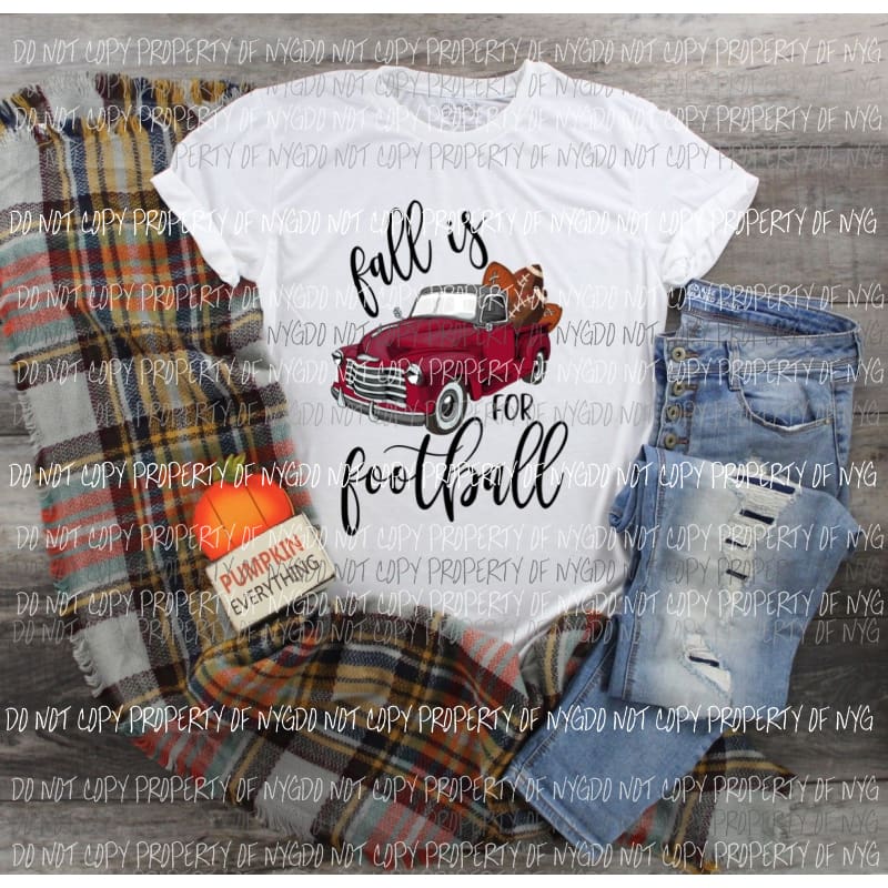 Fall is for Football Truck RED Sublimation transfers Heat Transfer