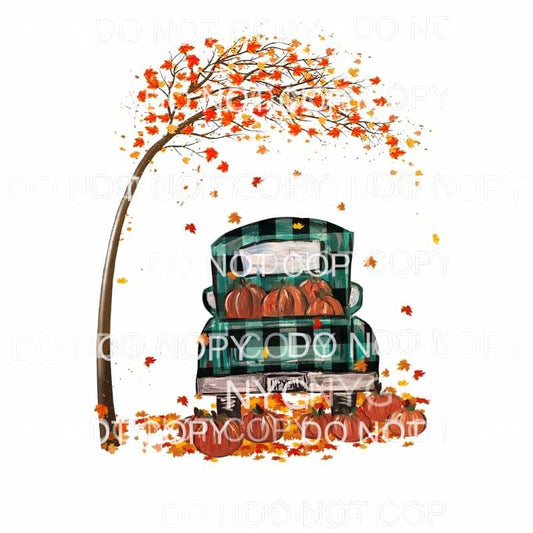 Fall Leaves Truck pumpkins # 102 Sublimation transfers - 