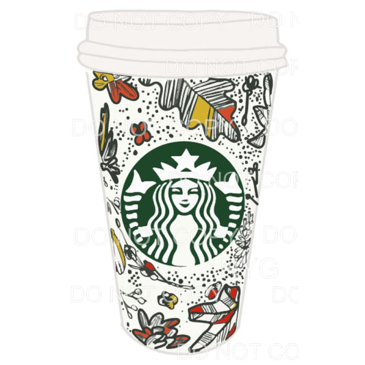 Fall Print Starbucks Cup Sublimation transfers - Heat 