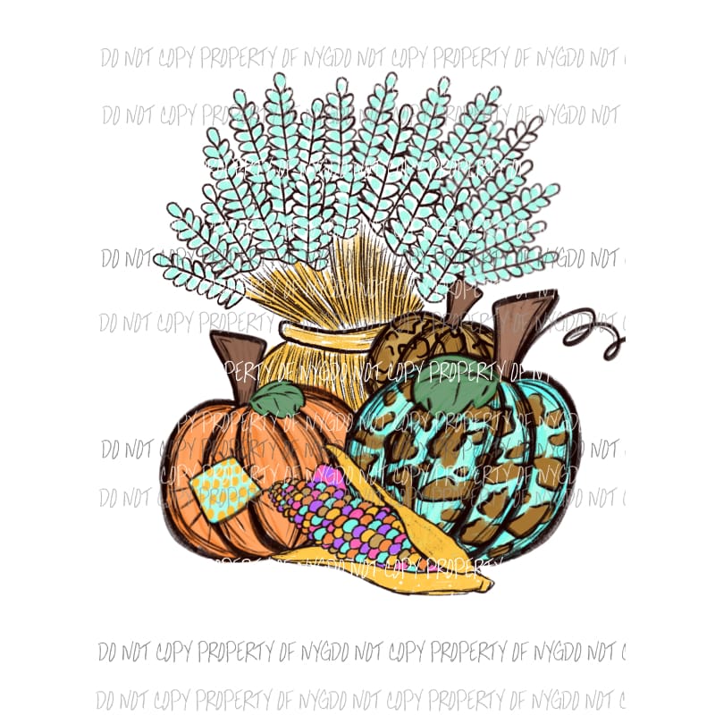Fall Pumpkin Corn Husk Sublimation transfers Heat Transfer