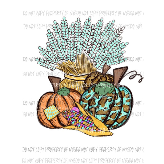 Fall Pumpkin Corn Husk Sublimation transfers Heat Transfer