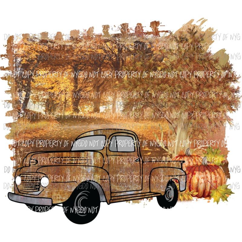 fall truck brown Sublimation transfers Heat Transfer