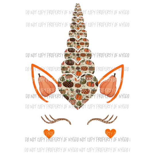 Fall Unicorn Sublimation transfers Heat Transfer