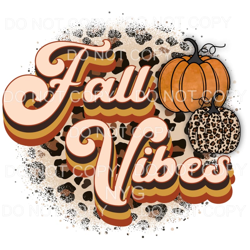 Fall Vibes circle leopard pumpkins # 644 Sublimation 