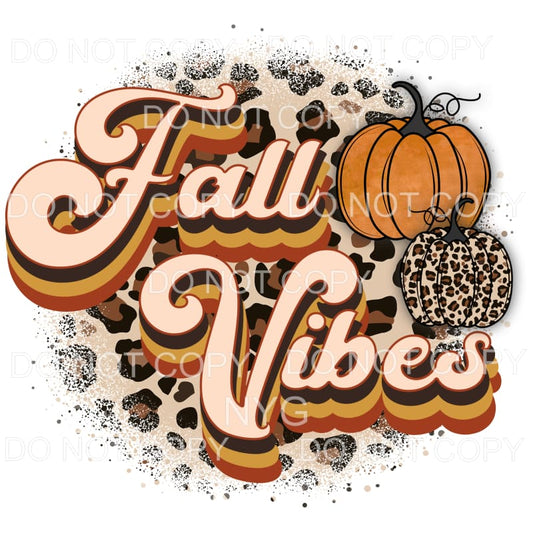 Fall Vibes circle leopard pumpkins # 644 Sublimation 
