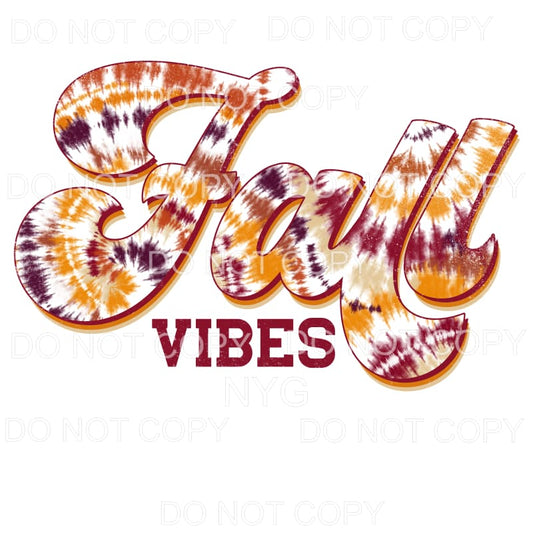 Fall Vibes Tie De Vintage Distressed Sublimation transfers -